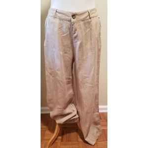 {Fresh Produce} Tan Linen Wide Leg Pants
